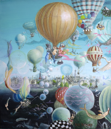 In the sea area where mermaids infest van Rie Kono, Schilderij te koop op Singulart