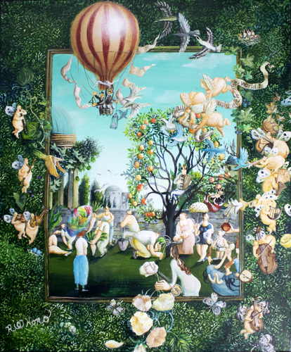 The catcher in the garden van Rie Kono, Schilderij te koop op Singulart