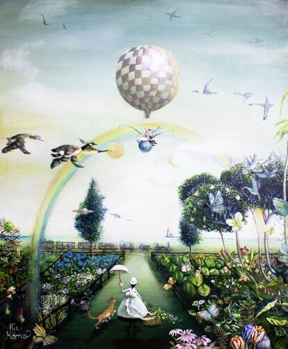 In the Herb Garden van Rie Kono, Schilderij te koop op Singulart