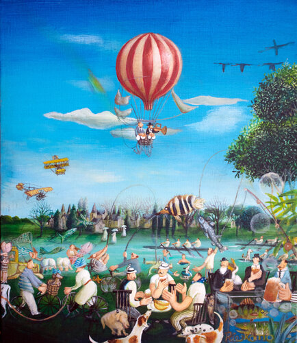 On our holiday van Rie Kono, Schilderij te koop op Singulart
