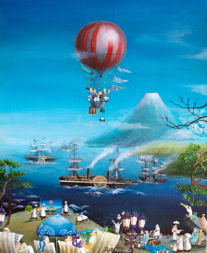 Balloon Journey; Mt.Fuji von Rie Kono, Malerei kaufen auf Singulart