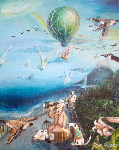 When the migratory birds move van Rie Kono, Schilderij te koop op Singulart