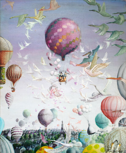 the fun flight van Rie Kono, Schilderij te koop op Singulart