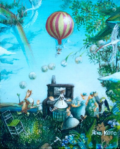 Let's play with joy! van Rie Kono, Schilderij te koop op Singulart