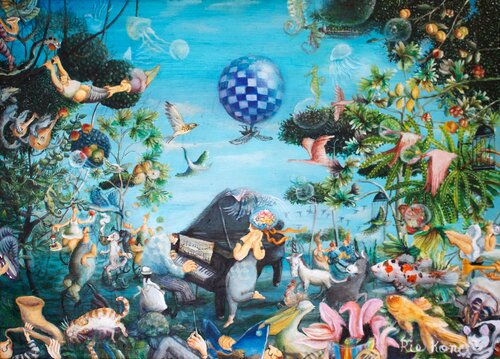 While the music is floating von Rie Kono, Malerei kaufen auf Singulart