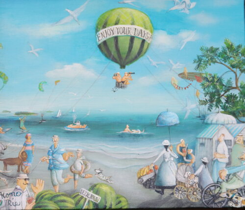Let's enjoy your days von Rie Kono, Malerei kaufen auf Singulart