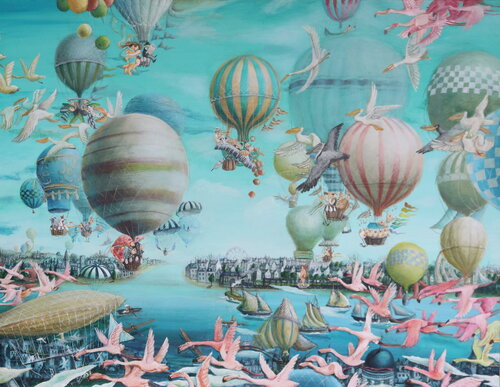 we are on a balloon journey. von Rie Kono, Malerei kaufen auf Singulart