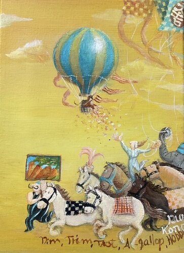 The horse circus is on its way by Rie Kono, Painting for Sale on Singulart