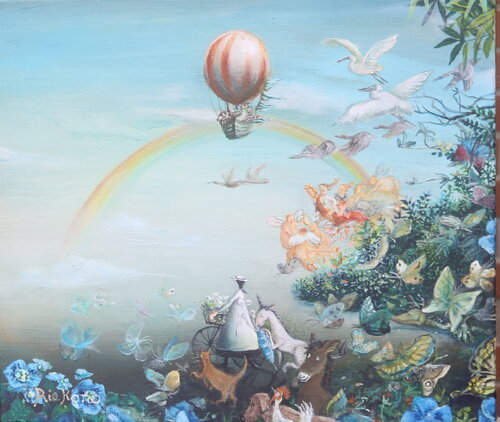 A day over the rainbow by Rie Kono, Painting for Sale on Singulart