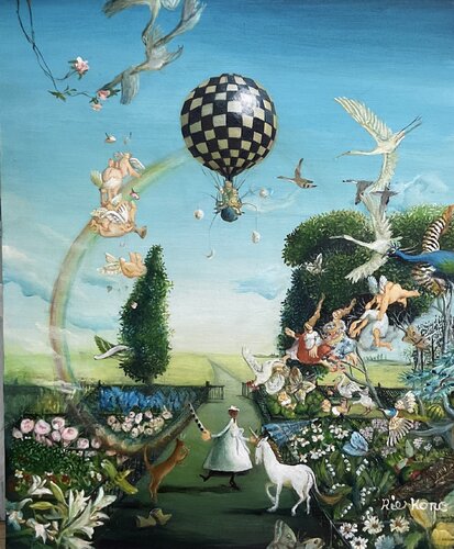 with Balloon by Rie Kono, Painting for Sale on Singulart