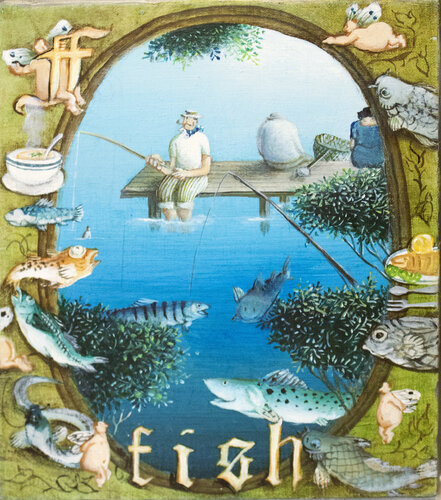 F is fish di Rie Kono, Pittura in vendita su Singulart