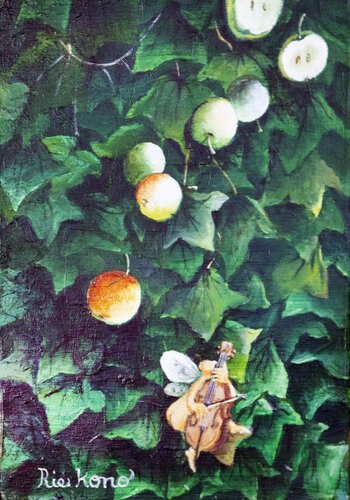 Forest musician - cello von Rie Kono, Malerei kaufen auf Singulart