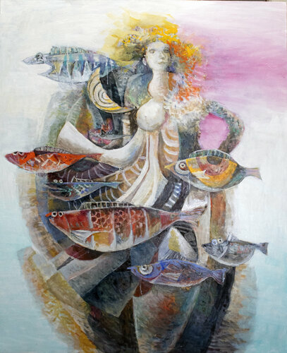 「Déesse de la mer」In Times of Covid-19 by Riusuke Kono von Rie Kono, Malerei kaufen auf Singulart