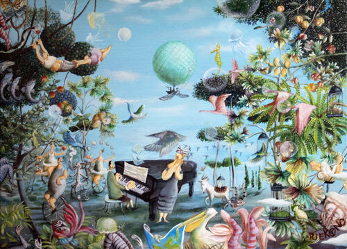 Love song for jellyfish. von Rie Kono, Malerei kaufen auf Singulart