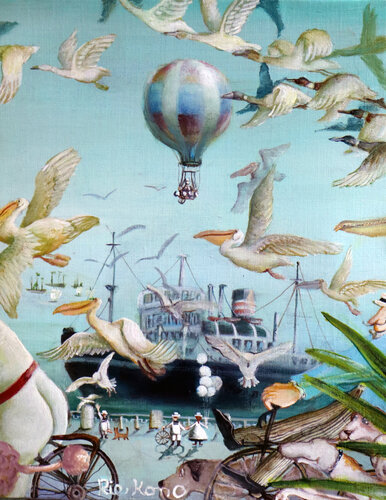 before the cherry -blossom season. von Rie Kono, Malerei kaufen auf Singulart