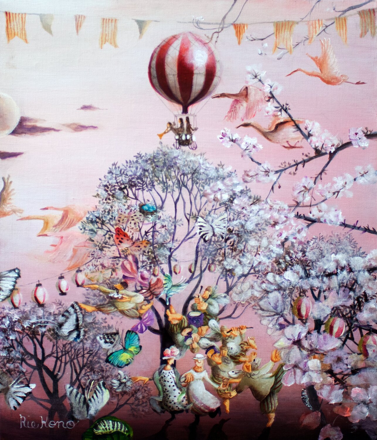 Let's make flowers bloom  on trees. Rie Kono