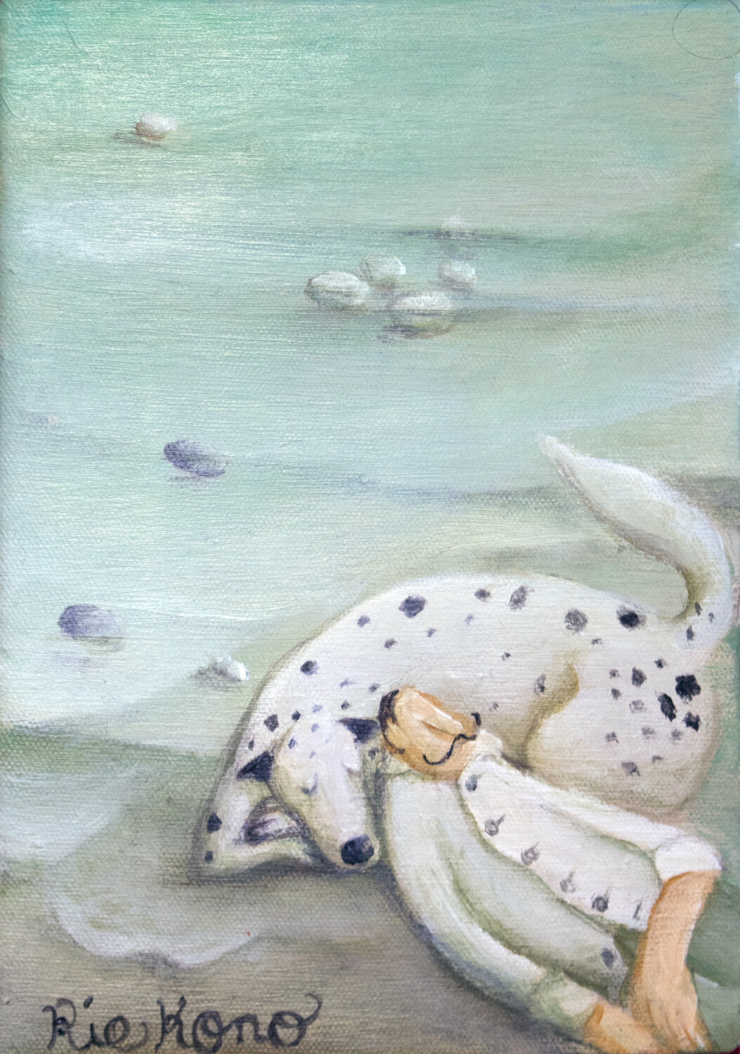 The tide was rising while we were taking a nap in our walk Rie Kono Originalgemälde zu verkaufen