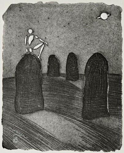 Les mégalithes van Jérôme Mesnager, Afdruk te koop op Singulart