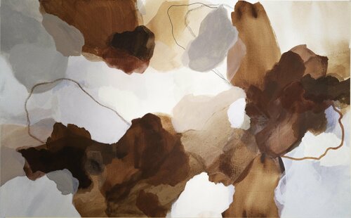 Nuage de Sable - from the serie "Itinéraire B." - Terre de Sienne van Julia A. Etedi, Schilderij te koop op Singulart