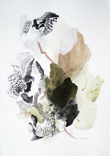 Vibrational frequencies van Julia A. Etedi, Werk op papier te koop op Singulart