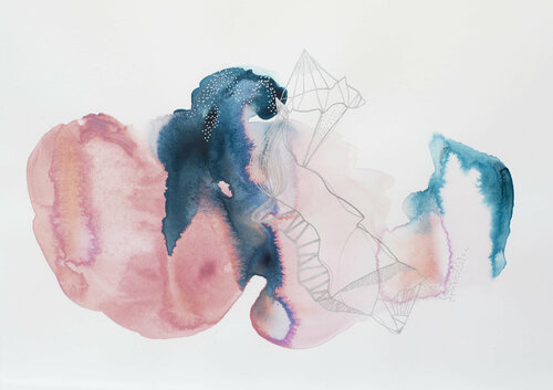 Minerals n°10 van Julia A. Etedi, Werk op papier te koop op Singulart
