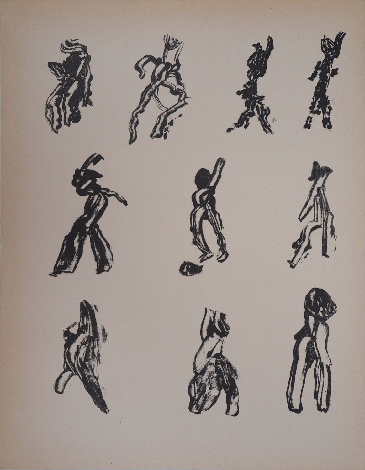 Lettrisme 10 figures, Lithographie originale Henri Michaux Stampa in vendita
