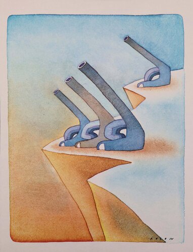 Les canons by Jean Michel Folon, Print for Sale on Singulart