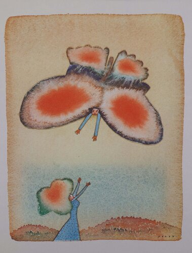Couple de papillons par Jean Michel Folon, Édition en vente sur Singulart