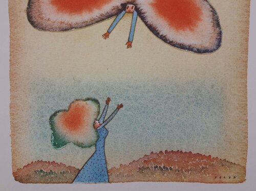 Couple de papillons by Jean Michel Folon, Print for Sale on Singulart