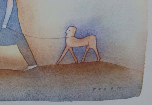 Le promeneur et son chien by Jean Michel Folon, Print for Sale on Singulart