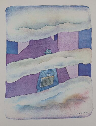 Train train quotidien, Héliogravure signée by Jean Michel Folon, Print for Sale on Singulart