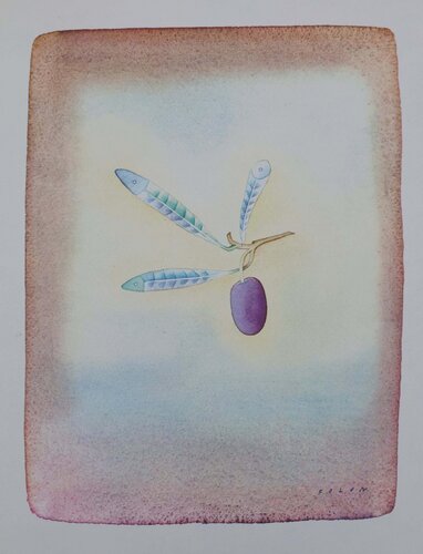 Fruit et sardines par Jean Michel Folon, Édition en vente sur Singulart