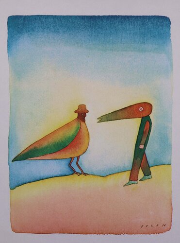 Conversation privée by Jean Michel Folon, Print for Sale on Singulart