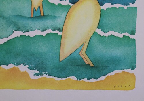 Les deux oiseaux by Jean Michel Folon, Print for Sale on Singulart