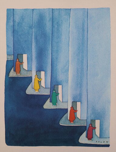 Le pays des sosies by Jean Michel Folon, Print for Sale on Singulart