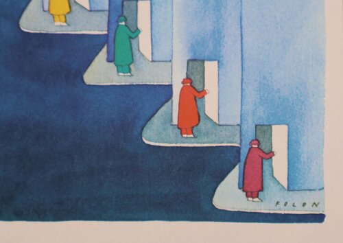 Le pays des sosies by Jean Michel Folon, Print for Sale on Singulart