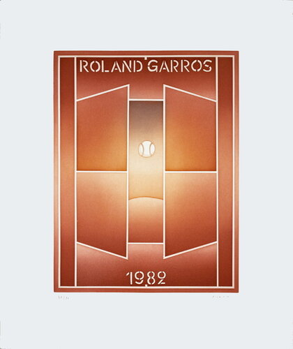 Jean-Michel Folon - Roland Garros  French Open - 1982 Etching - SIGNED 23.5" x 19.75" van Jean Michel Folon, Afdruk te koop op Singulart