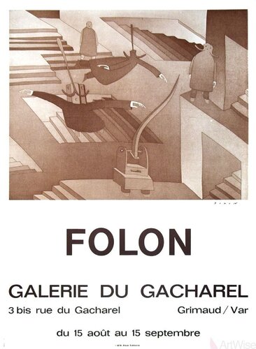 Galerie Du Cacharel di Jean Michel Folon, Stampa in vendita su Singulart