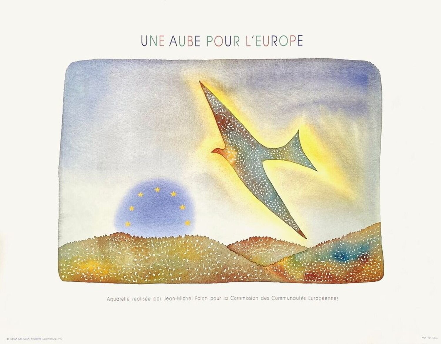 Une aube pour l'Europe Jean Michel Folon Druck zu verkaufen