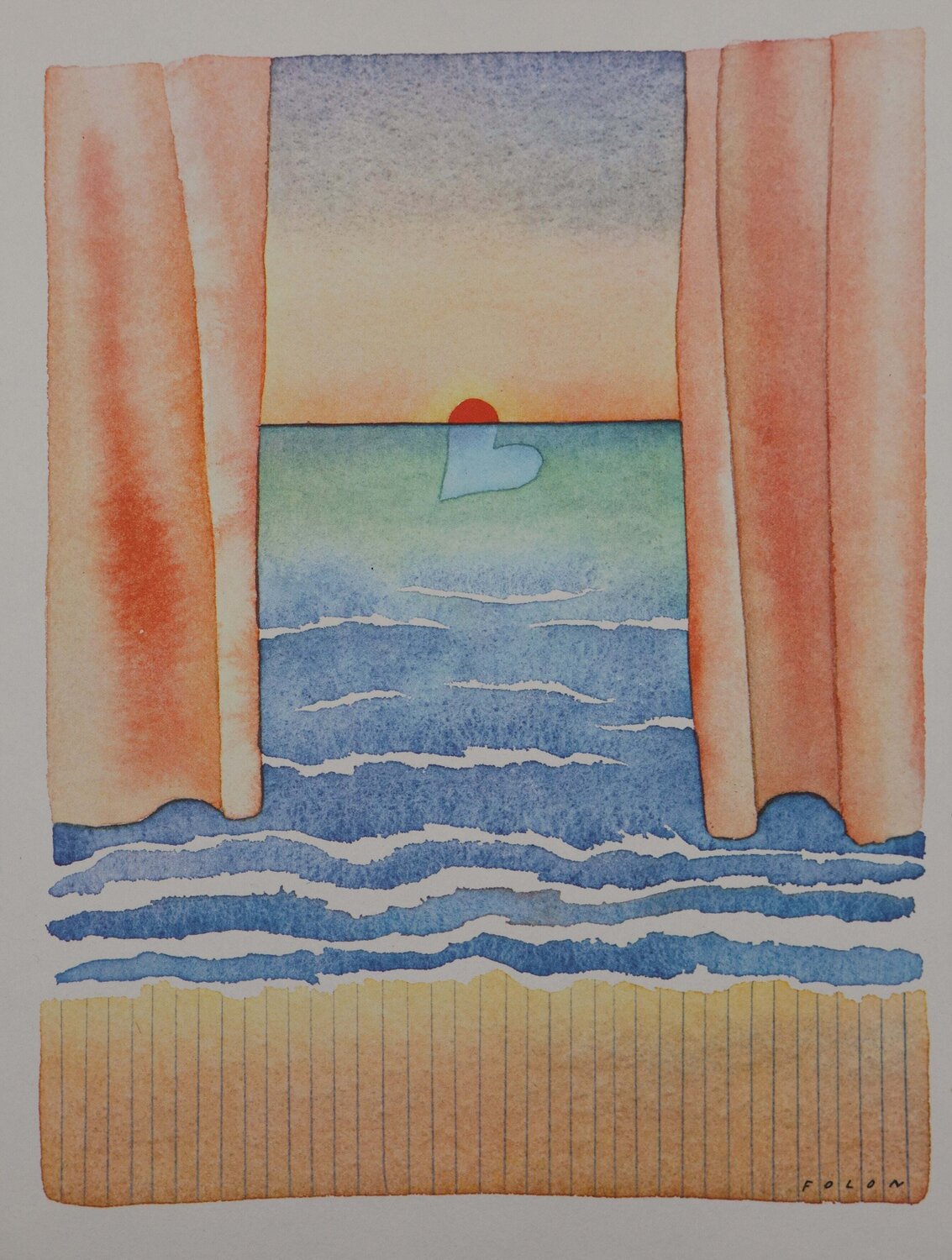 Coucher de coeur Jean Michel Folon Afdruk te koop