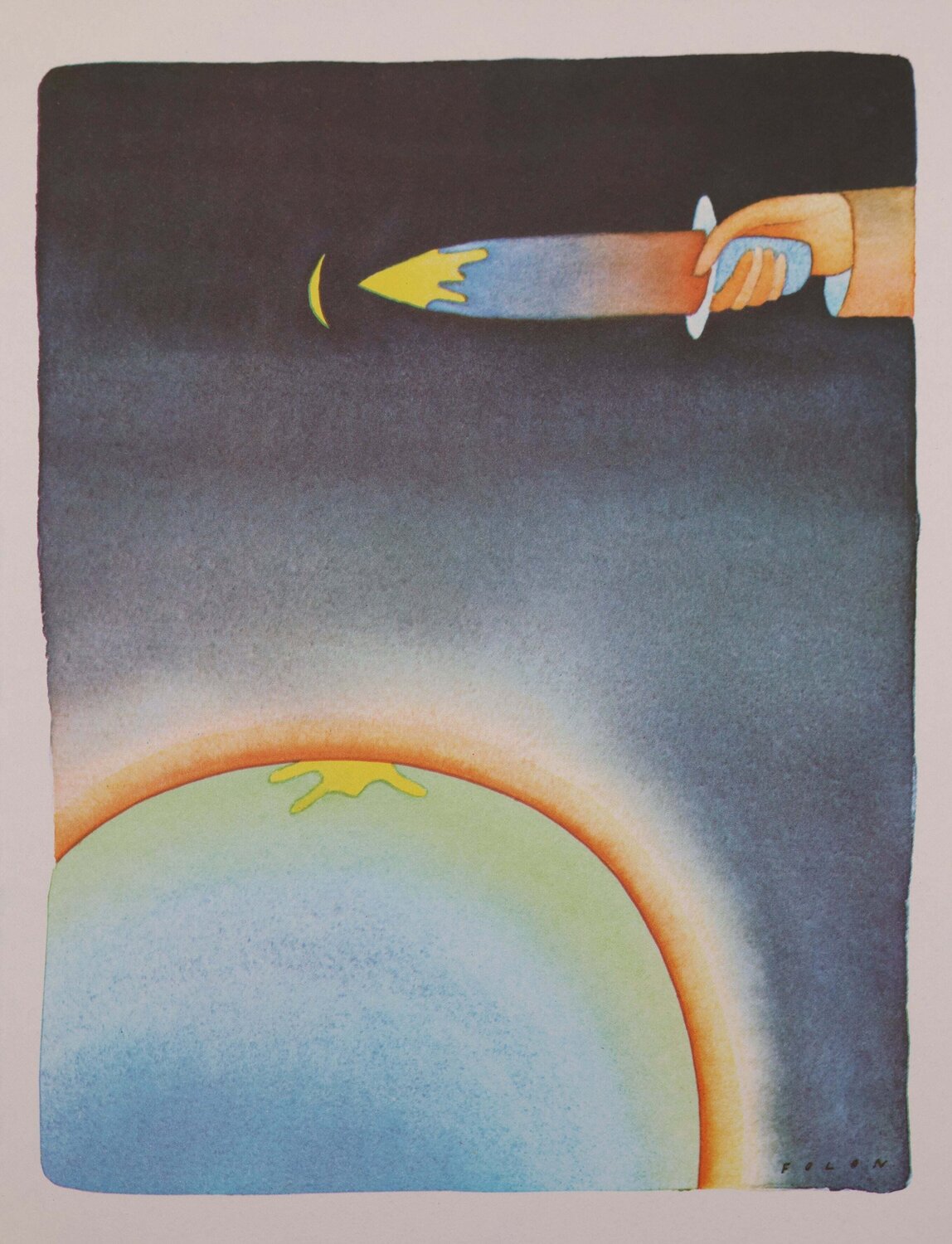 Le glaive cosmique Jean Michel Folon Print for sale