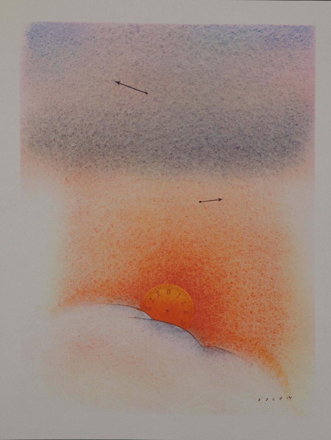 Perte de temps Jean Michel Folon Print for sale