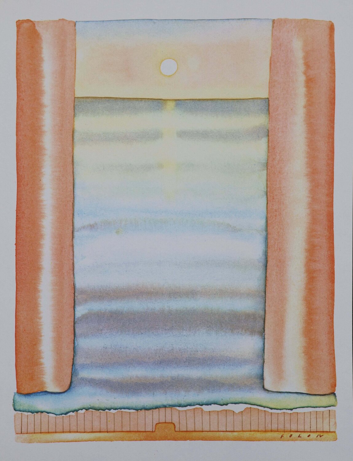 Coucher de soleil, Héliogravure signée Jean Michel Folon Stampa in vendita