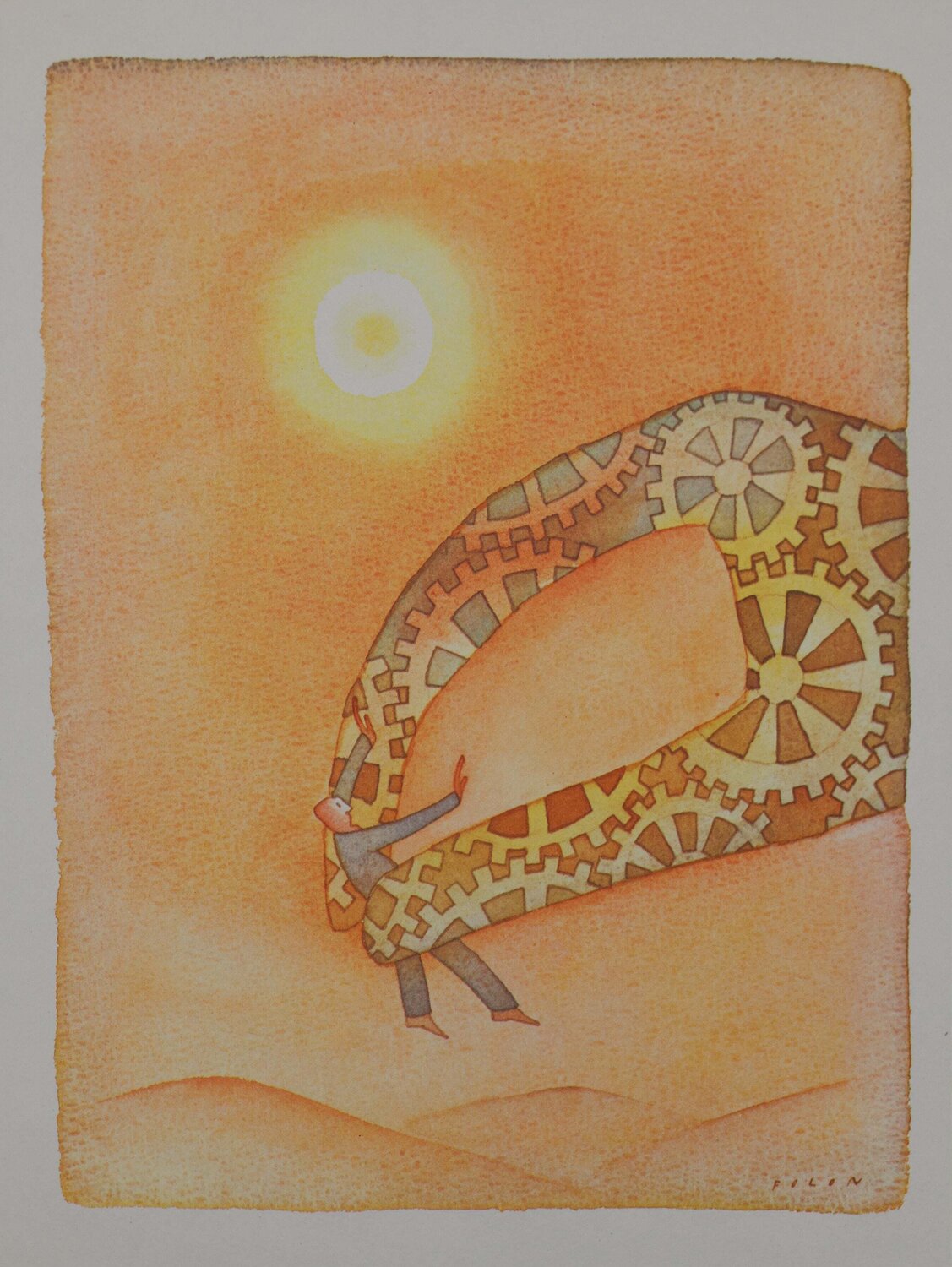 le monstre mécanique Jean Michel Folon Print for sale