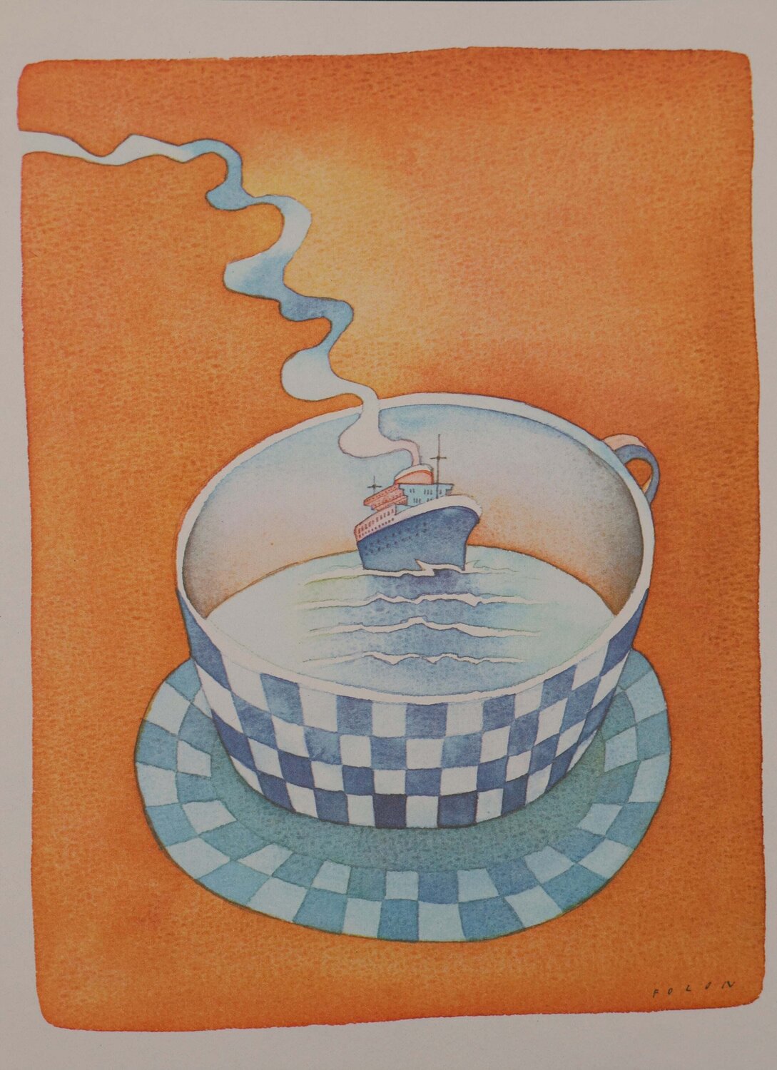 Petit déjeuner Jean Michel Folon Print for sale