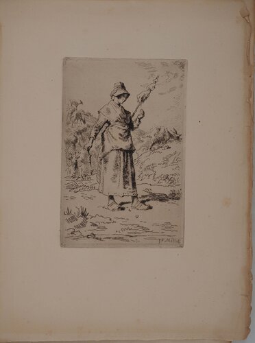 La paysanne (ou La Fileuse Auvergnate) by Jean-François Millet, Print for Sale on Singulart