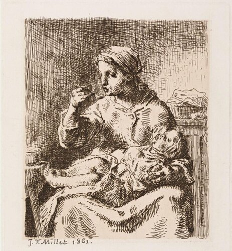 La bouillie ("Gruel") by Jean-François Millet, 인쇄 for Sale on Singulart