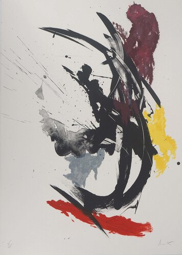 Conquérant, Gengis Kahn, Lithographie originale signée de Jean Miotte, Impresión a la venta en Singulart