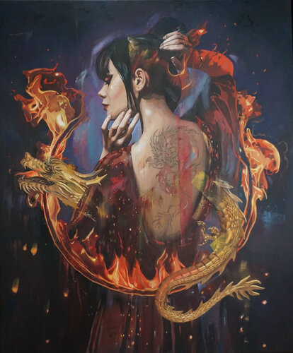 Dragon girl II di Janusz Orzechowski, Pittura in vendita su Singulart