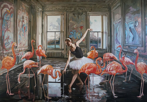 Ballet lesson VII van Janusz Orzechowski, Schilderij te koop op Singulart